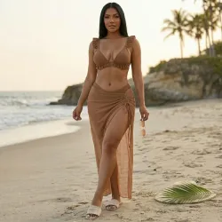🤎 Bikini con falda larga — Carmelita 