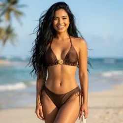 🤎 Bikini con concha metálica — Carmelita 