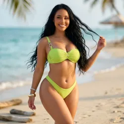 💚 Bikini con cadenas — Verde