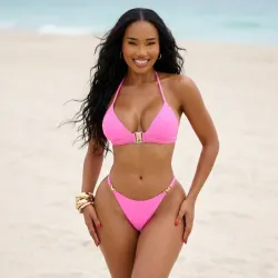 🩷 Bikini con flores — Rosado