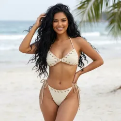 🤎 Bikini de cordones — Albaricoque
