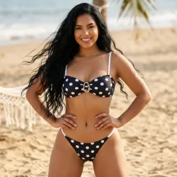🖤 Bikini de óvalos — Negro/Blanco