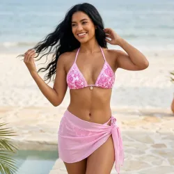 🩷 Bikini con pañoleta — Rosado
