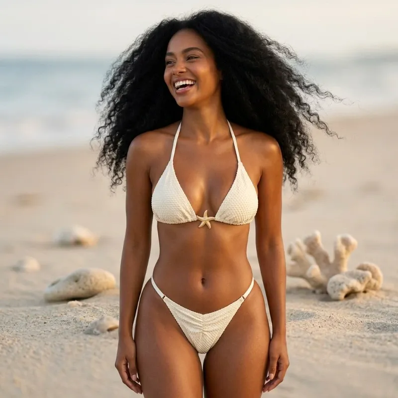 🤎 Bikini hilo con estrella — Albaricoque