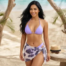 💜 Bikini con pañoleta — Morado 