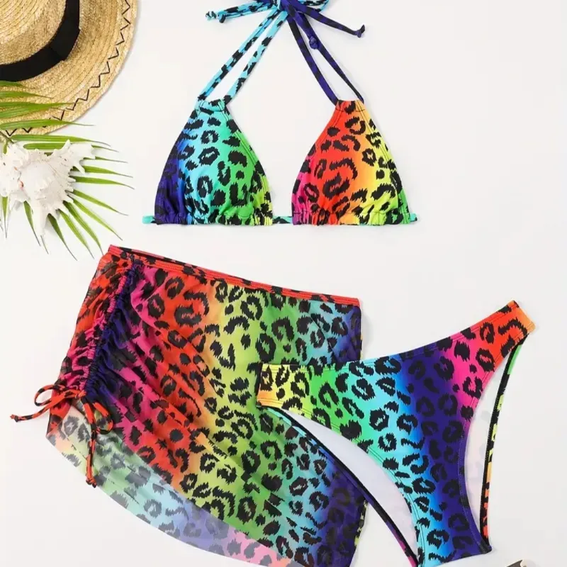 Bikini multicolor estampado animal print