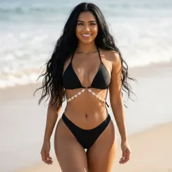 🖤 Bikini con caracoles — Negro