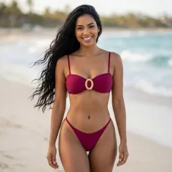  ❤️ Bikini con adorno metálico — Burdeos
