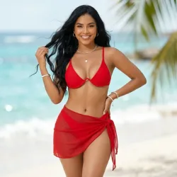 ❤️ Bikini con pañoleta — Rojo
