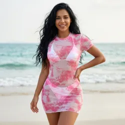 🩷 Bikini con vestido — Rosado