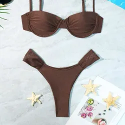 Bikini de aro marrón 