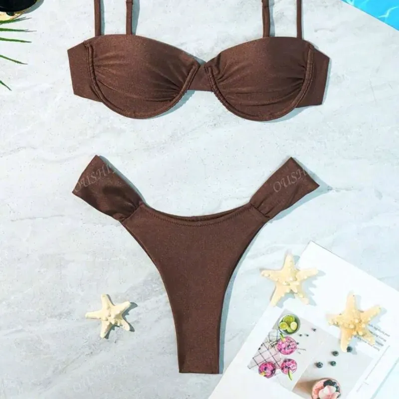 Bikini de aro marrón 