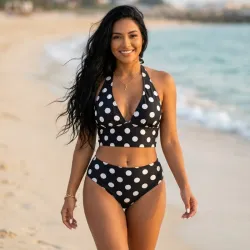 🖤🤍 Bikini de óvalos —Negro/Blanco