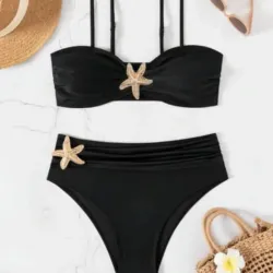 Bikino negro alto con estrella