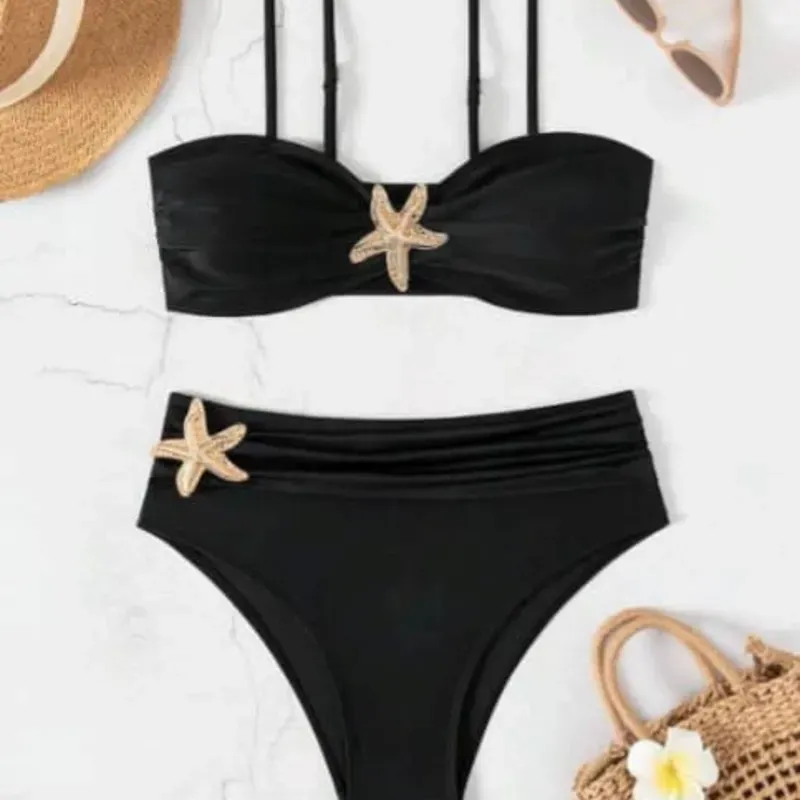 Bikino negro alto con estrella
