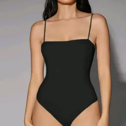 Body de tirantes espaguetis Negro