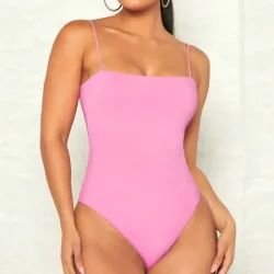 Body de tirantes espaguetis Rosado