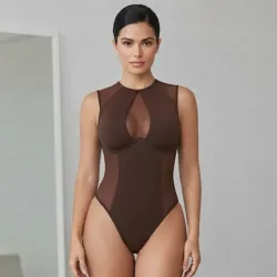 🤎 Body con transparencias — Marrón 
