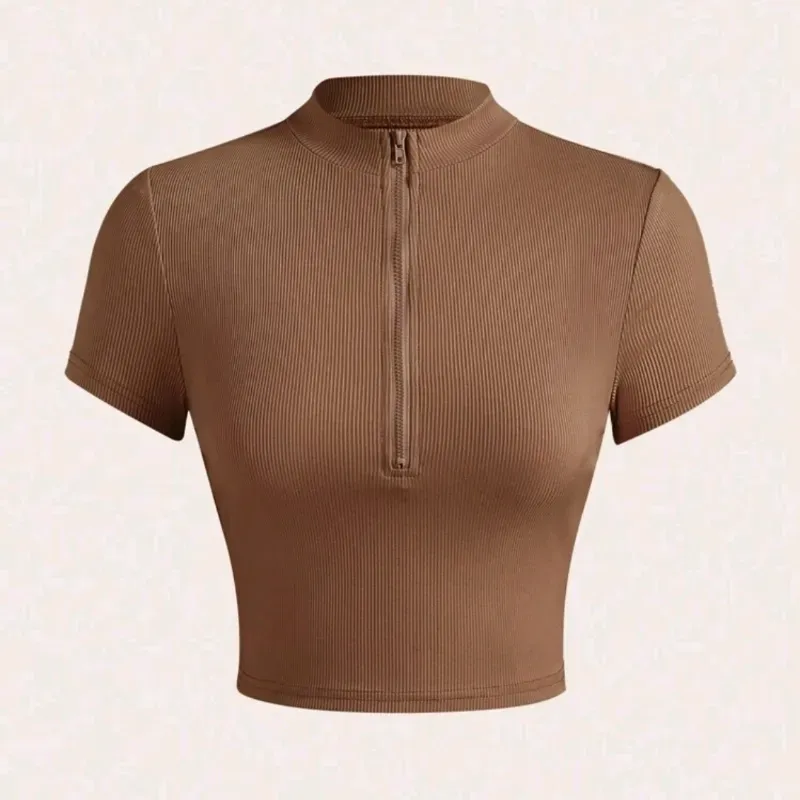 🤎 Camiseta con ziper — Café 