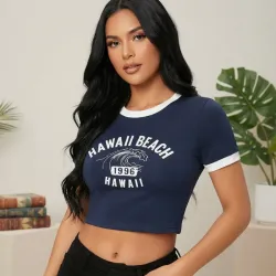 💙 Camiseta Hawaii — Azul