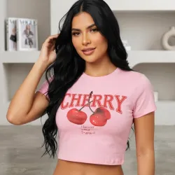 🩷 Camiseta con diseño — Rosado 