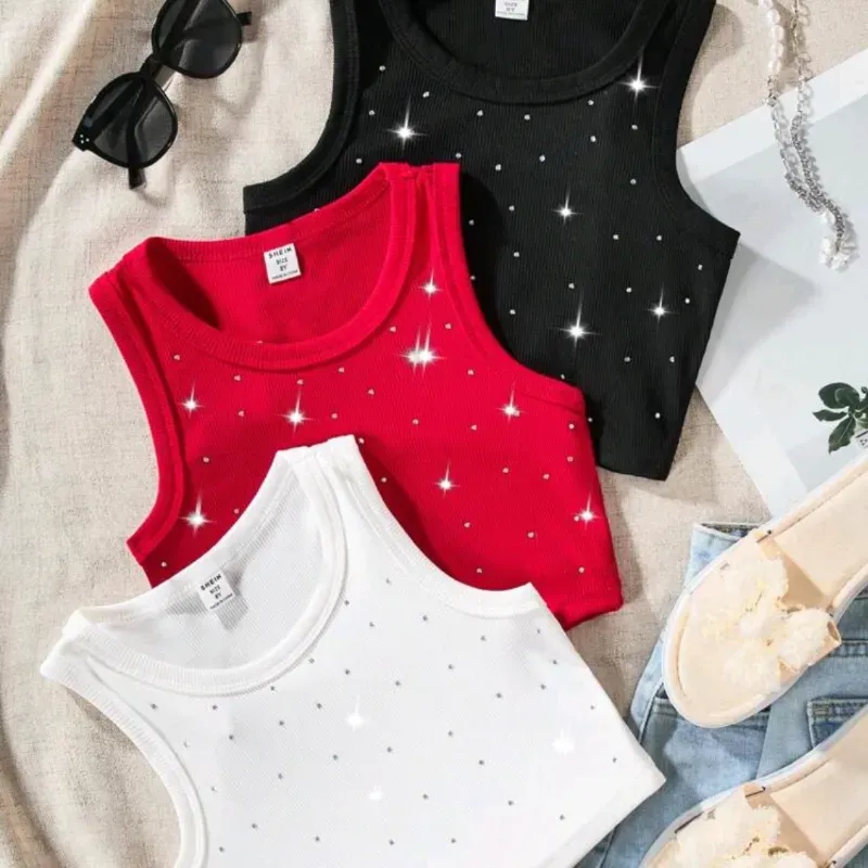 🖤🤍❤️ Camiseta con brillitos — Negro/ Blanco/ Rojo 