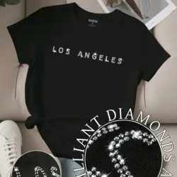 🖤 Camiseta con diseño de pedrería — Negro
