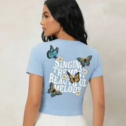🩵 Camiseta con diseño — Azul