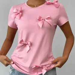 Caniseta d manga corta con lazo