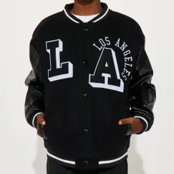 🖤 Chaqueta con mangas de vinil — Negro