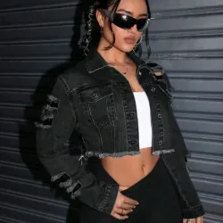 🖤 Chaqueta de mezclilla — Negra