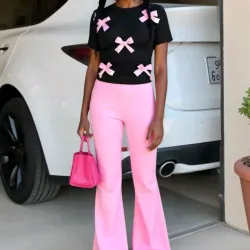 Conjunto d dos piezas top con lazo