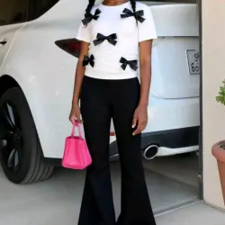 Conjunto d dos piezas top con lazo 