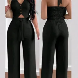 Conjunto d dos piezas top sin espalda negro