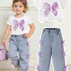 Conjunto d pantalón top morado