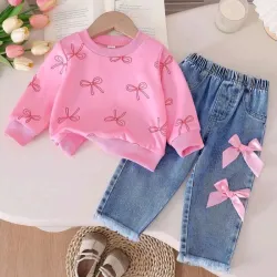 Conjunto d sudadera con cuello redondo 