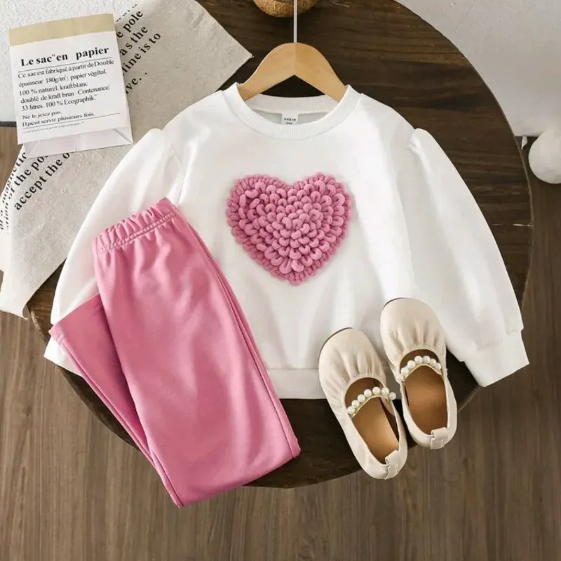 Conjunto de abrigo y licra — Rosado/ Blanco