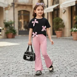🖤🩷 Conjunto de blusa y licra — Negro/Rosado