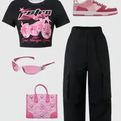 🖤 Conjunto de blusa y pantalón — Negro