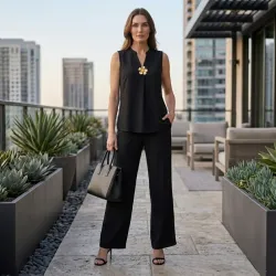 🖤 Conjunto de blusa y pantaloneta — Negro