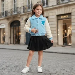💙 Conjunto de chaqueta y falda — Azul/Negro