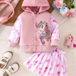 🩷 Conjunto de chaqueta y falda — Rosado