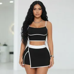 🖤 Conjunto de falda/short y top — Negro