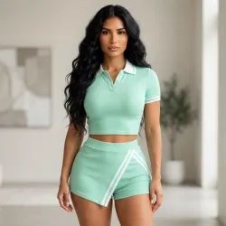💚 Conjunto de falda/short y top — Verde