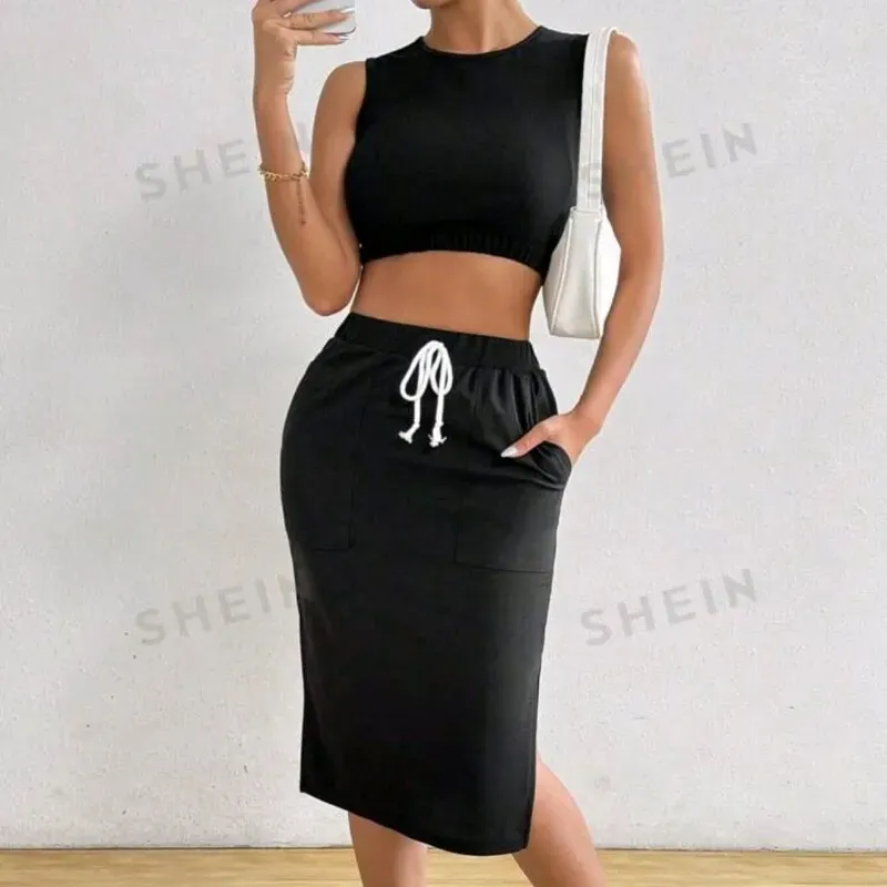 🖤 Conjunto de falda y top — Negro