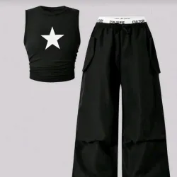 🖤 Conjunto de pantalón y top — Negro