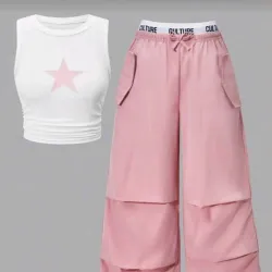 🩷 Conjunto de pantalón y top — Rosado