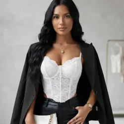 🤍 Corset de encaje — Blanco