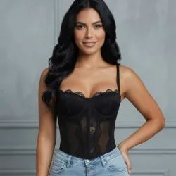 🖤 Corset de encaje — Negro 