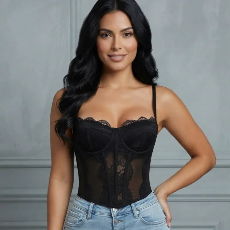🖤 Corset de encaje — Negro